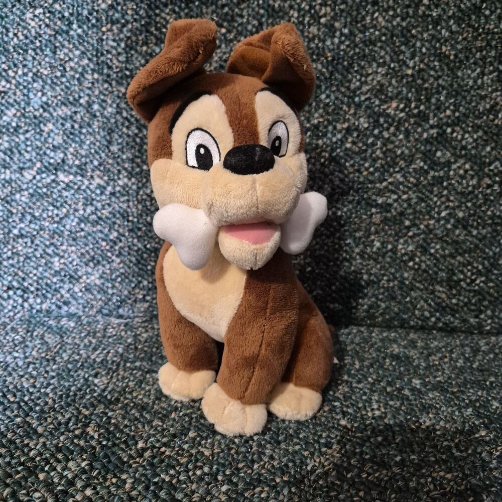 Disney Lady & The Tramp II Scamp Puppy Dog Bone 9" Plush Stuffed Animal